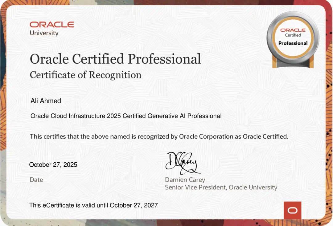 OCI AI Certified Gen AI Professional